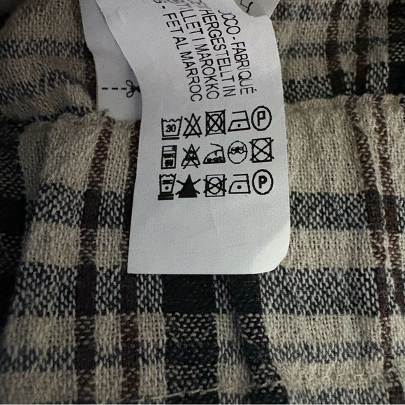 Zara Women’s Ultra High-Rise Plaid Trousers Beige/Black/Brown Check Medium - Picture 8 of 8